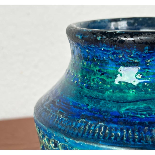 Mid-Century Modern Rimini Blu Pottery Vase by Aldo Londi for Bitossi, Italy, 1960s For Sale - Image 11 of 18