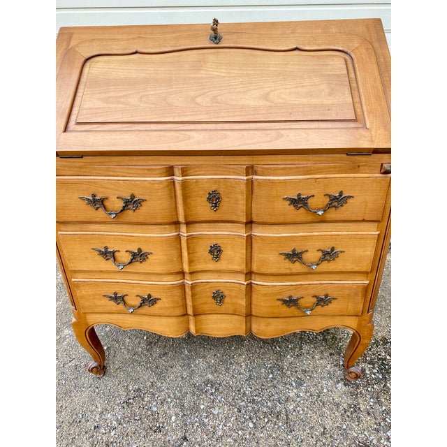 Wood Louis XV Style Slant-Front Writing Desk, 1970s For Sale - Image 7 of 8