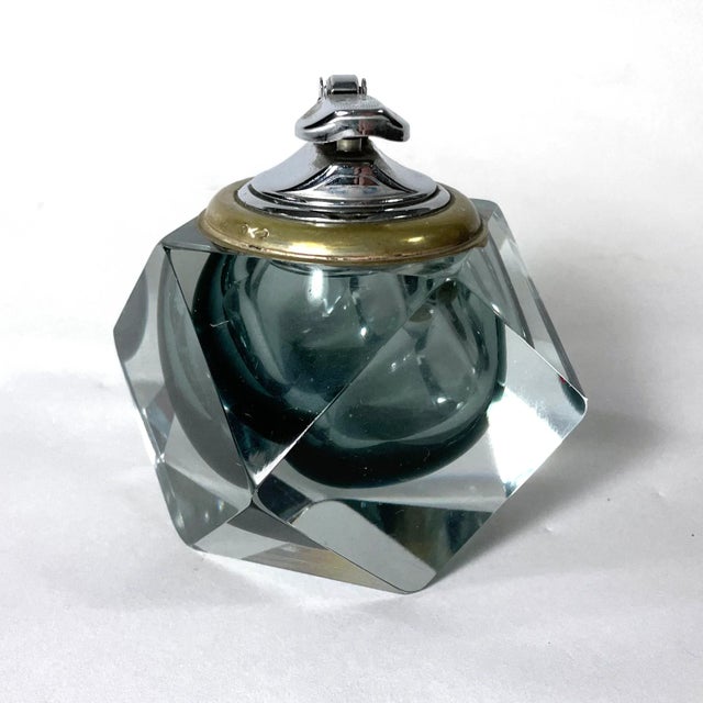 Murano 1960s Italian Art Glass Murano Sommerso Smoke Glass Table Lighter by Flavio Poli for Seguso For Sale - Image 4 of 10