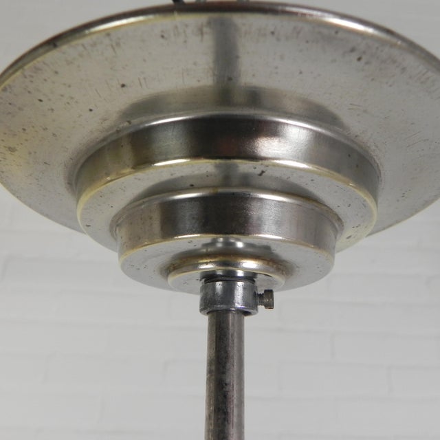 Art Deco Pendant Lamp with Stepped Opaline Shade, 1930s For Sale - Image 10 of 11
