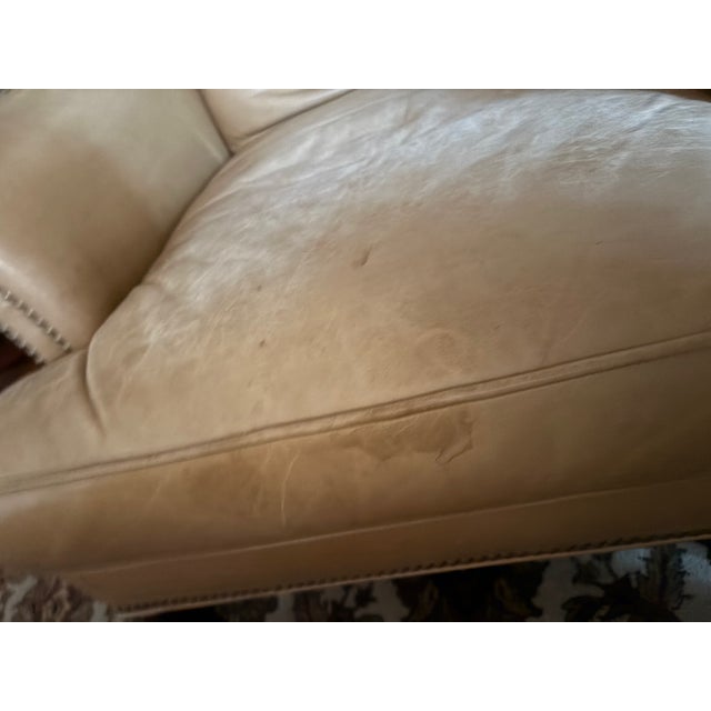 Vintage leather Hickory Chair armchair. with beautiful nailhead trim. Sink in to this comfortable piece and enjoy the fine...