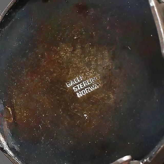 Miniature Norwegian Silver Salt Shaker with Enamel by Øystein Balle For Sale - Image 5 of 6