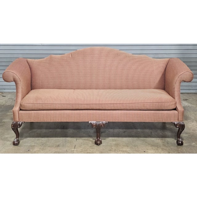 Store Item: Kittinger Williamsburg Style Mahogany Chippendale Style Sofa Claw and Ball Feet Description: This beautiful...