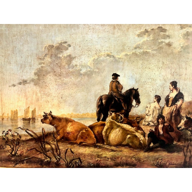 On offer is a near-faithful mid 20th-century copy of the famous mid 17th-century masterpiece titled “Peasants and Cattle...