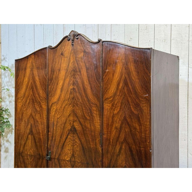 English Walnut Wardrobe, 1930s For Sale - Image 6 of 18