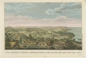 Houtou, Village in Tonga, 1817, Print
