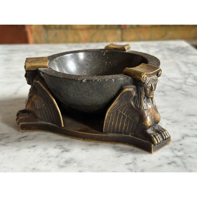 Early 20th Century Bronze and Serpentine Ashtray attributed to Albin Müller, 1920s For Sale - Image 3 of 15