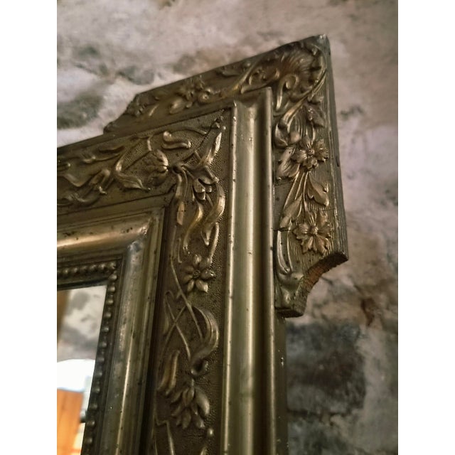 Large Napoleon III French Mirror with Composition Frame, 1890s For Sale - Image 4 of 16