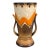 Mid-Century Art Deco Czech Pottery Orange Brown Mountain Glazed Vase For Sale