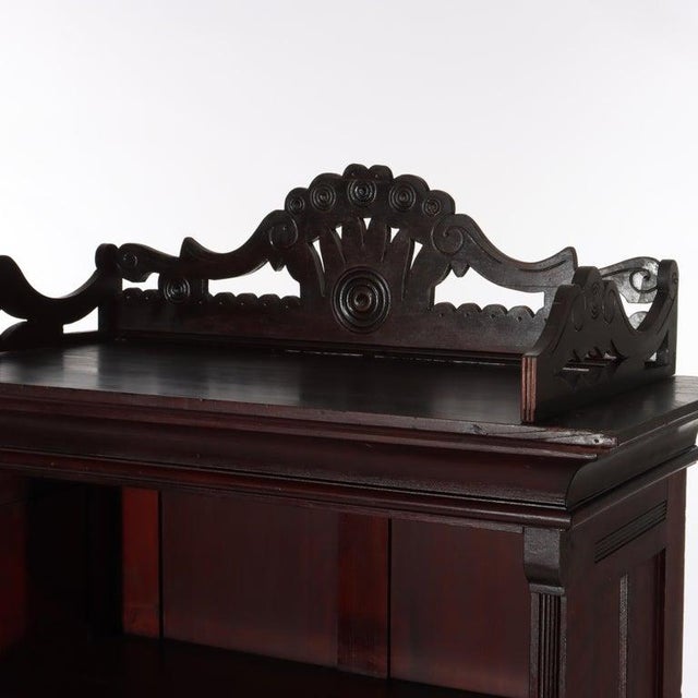 Aesthetic Movement Spoon Carved Ebonized Mahogany Secretary C1890 For Sale - Image 18 of 18