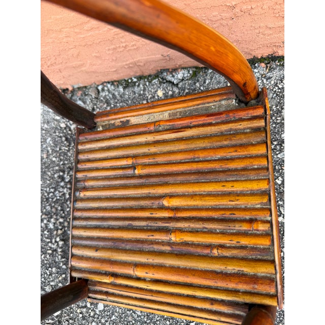 Burnt Bamboo Scupltural Side Table For Sale In Miami - Image 6 of 9