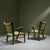 Green Lacquered Chestnut and Papercord I due forni Firenze Armchairs, Italy, Set of 2 For Sale - Image 4 of 10