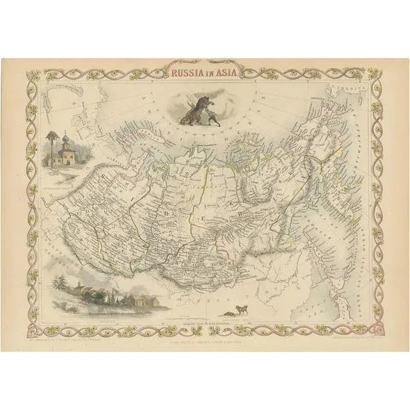 Mid 19th Century Antique Map of Russia in Asia by Tallis, 1851 For Sale - Image 5 of 5