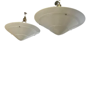 Pair of Westmoreland Deco Milk Glass Shades-Pair of 2