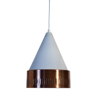 Scandinavian Pendant Lamp with Copper Circle by Hans Agne Jakobsson, 1960s For Sale