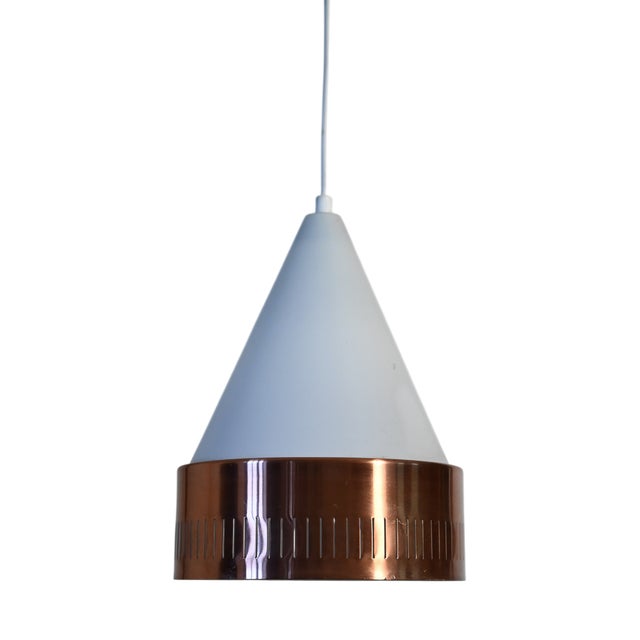 Scandinavian Pendant Lamp with Copper Circle by Hans Agne Jakobsson, 1960s For Sale