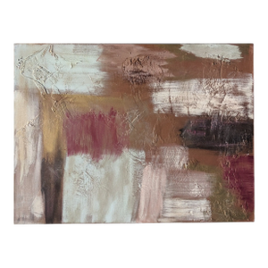 Original Large Metallic Abstract Painting on Canvas Signed