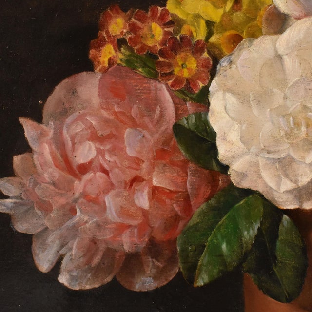 Peonies and Roses, Oil on Canvas, 19th Century, Framed For Sale - Image 8 of 14