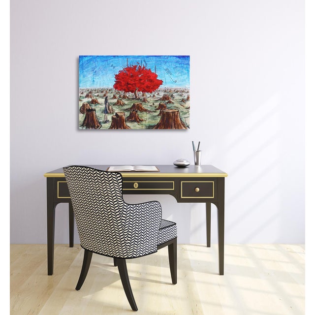 Wood The Roots of Insight - Original Mixed Media Surrealist Original Artwork by Robert Lebsack For Sale - Image 7 of 9