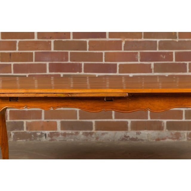 19th Century French Fruitwood Dining Table with Bread Board and Cabriole Legs For Sale - Image 10 of 12