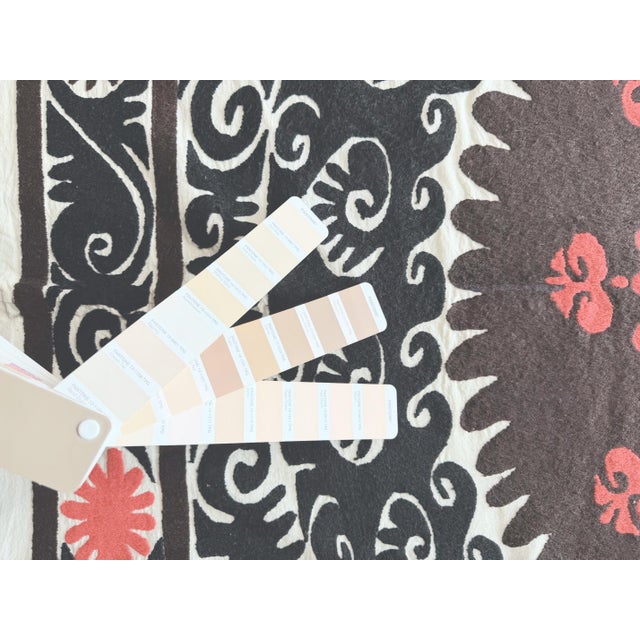 Brown Decorative Vintage Suzani Tablecloth From Uzbek For Sale - Image 8 of 8