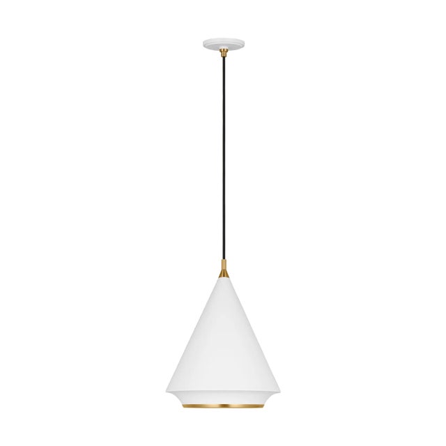 Thomas O'Brien by Visual Comfort Studio Stanza 1-Light Large Pendant in Matte White For Sale In Greenville, SC - Image 6 of 6