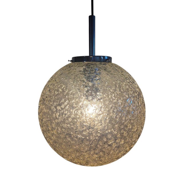 Ice Glass Pendant Lamp from Hoffmeister Leuchten, 1960s For Sale - Image 9 of 14