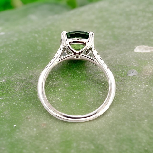 2010s Natural Sapphire Diamond Ring 6.5 14k WG 2.89 TCW Certified For Sale - Image 5 of 18