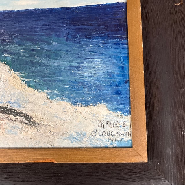 1960s 1960s Bar Harbor Seascape ,Oil on Board by Irene O’loughlin For Sale - Image 5 of 10