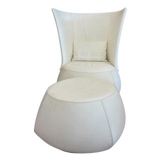 Set of High-Back Chair with Matching Ottoman by Patricia Urquiola for B&B Italia, 2000s For Sale