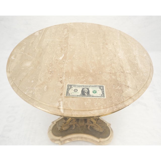 Marble & Bronze Base Fine Gueridon Side End Lamp Stand Mint For Sale - Image 9 of 11