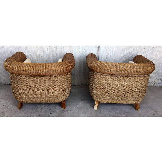 Mid 20th Century Rattan and Wood Coffee Table For Sale - Image 12 of 18