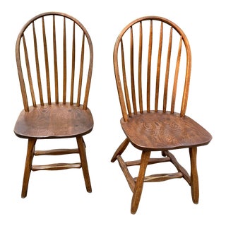 Pair Hoop Back Windsor Chairs Hunt Country Furniture For Sale