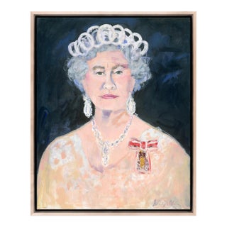 The Queen by Sandy Welch in Maple Frame, Medium Art Print on Canvas For Sale