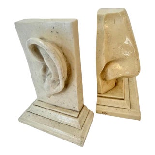 C2C Designs, Resin Based Sculptural Ear and Nose Bookend Set - A Pair For Sale