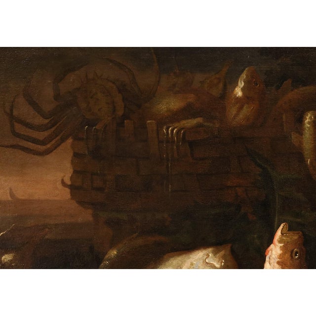 Elena Recco, Still Lifes with Fish and Shellfish, 1690, Oil on Canvas, Set of 2 For Sale - Image 10 of 16