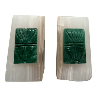 Vintage Aztec Marble Bookends - Set of 2 For Sale