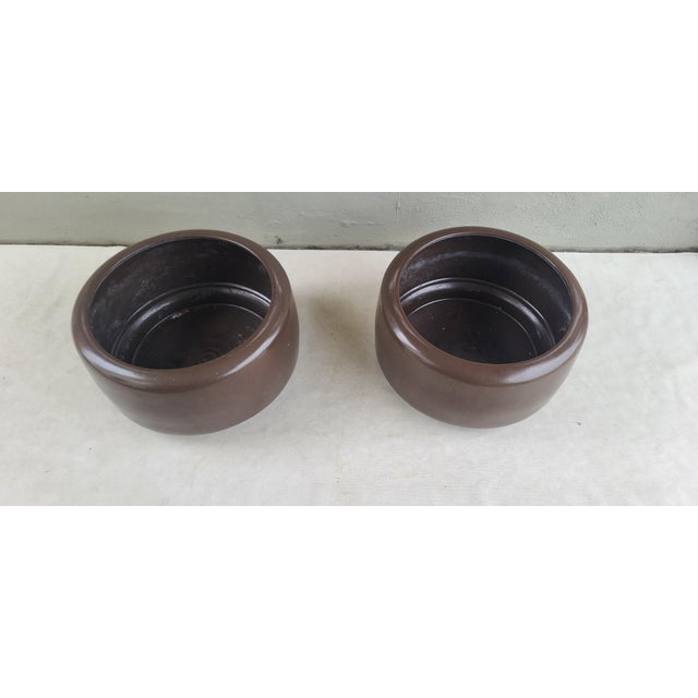 Architectural Pottery Pair Huge 26" Tire Planters by John Follis For Sale - Image 4 of 12