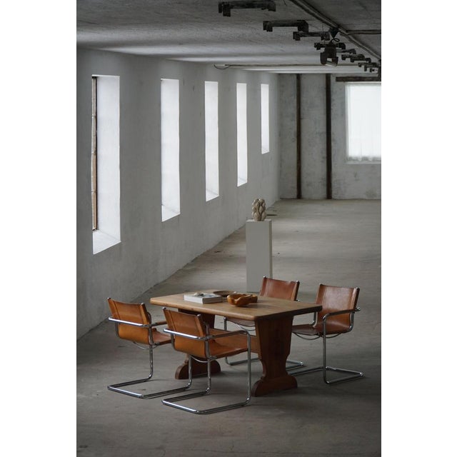 Vintage Cantilever Armchairs in Cognac Leather by Mart Stam for Matteo Grassi, 1960s, Set of 6 For Sale - Image 6 of 18