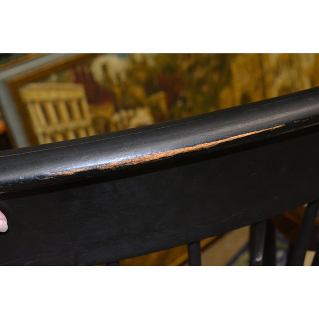 Dartmouth 1769 Nichols & Stone Black Wooden Arm / Captains Chair College Lodge Library For Sale - Image 12 of 18