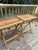 Burnt Orange Vintage Mid-Century Modern Dolphin Teak Folding Tv Tray Tables (Set) For Sale - Image 8 of 11