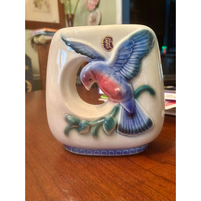 Royal Copley Blue Bird Vase Planter For Sale - Image 10 of 12
