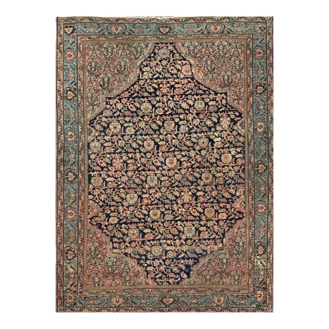 Antique Persian Farahan Area Rug 5x6 For Sale