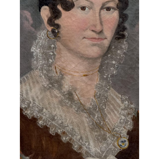 Portraits, 1820, Oil on Canvases, Framed, Set of 2 For Sale - Image 9 of 17