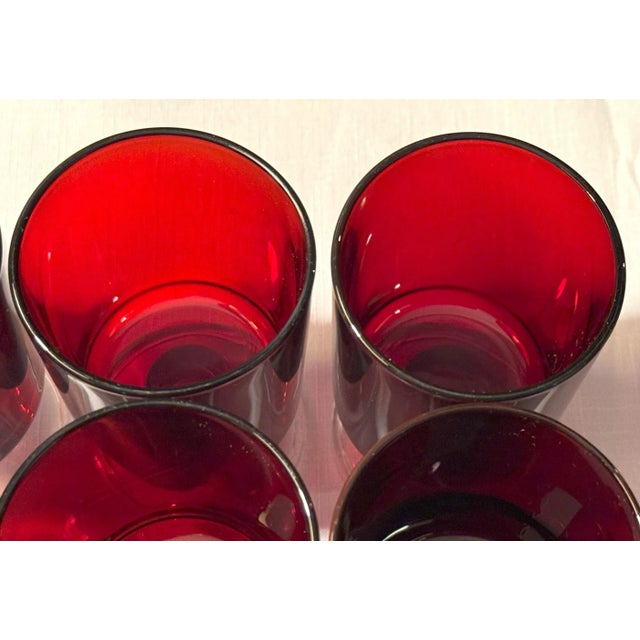 Art Deco Cristal d'Arques Ruby Red Wine Glasses - Set of 6 For Sale - Image 4 of 8