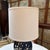 Navy Impasto Table Lamp With Hand Sculpted Floral Relief, Vintage For Sale In San Francisco - Image 6 of 12