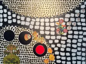 "Hummingbird II" Contemporary Original Collage by Susan Cohen