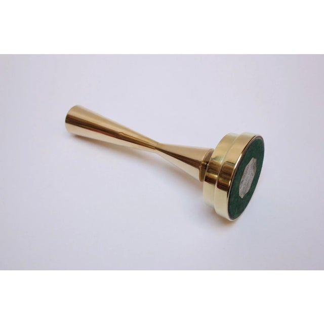 Metal Vintage Solid Brass Sculptural Candlestick/Bud Vase by Crown For Sale - Image 7 of 11