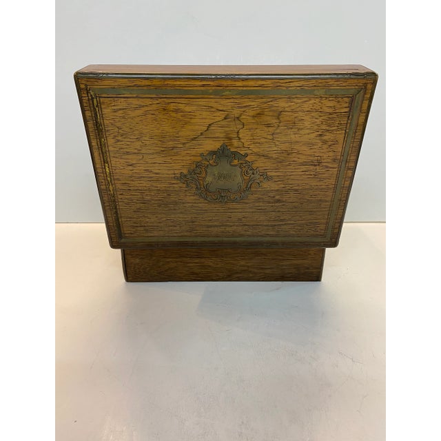 19th Century Brass Inlaid Rose Wood English Vanity Box | Chairish