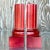 A fabulous pair of vintage Contemporary bookends. A beautiful deep red on a carved wooden column. A chic and simple...